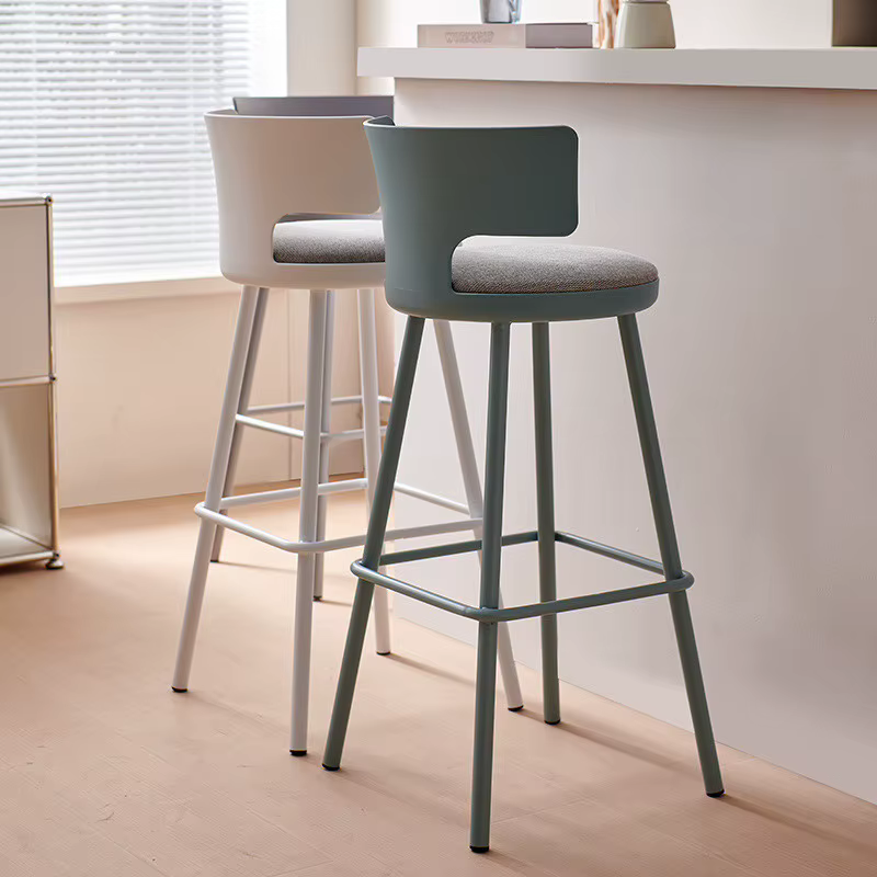 Chaise de bar nordique moderne élégante avec dossier