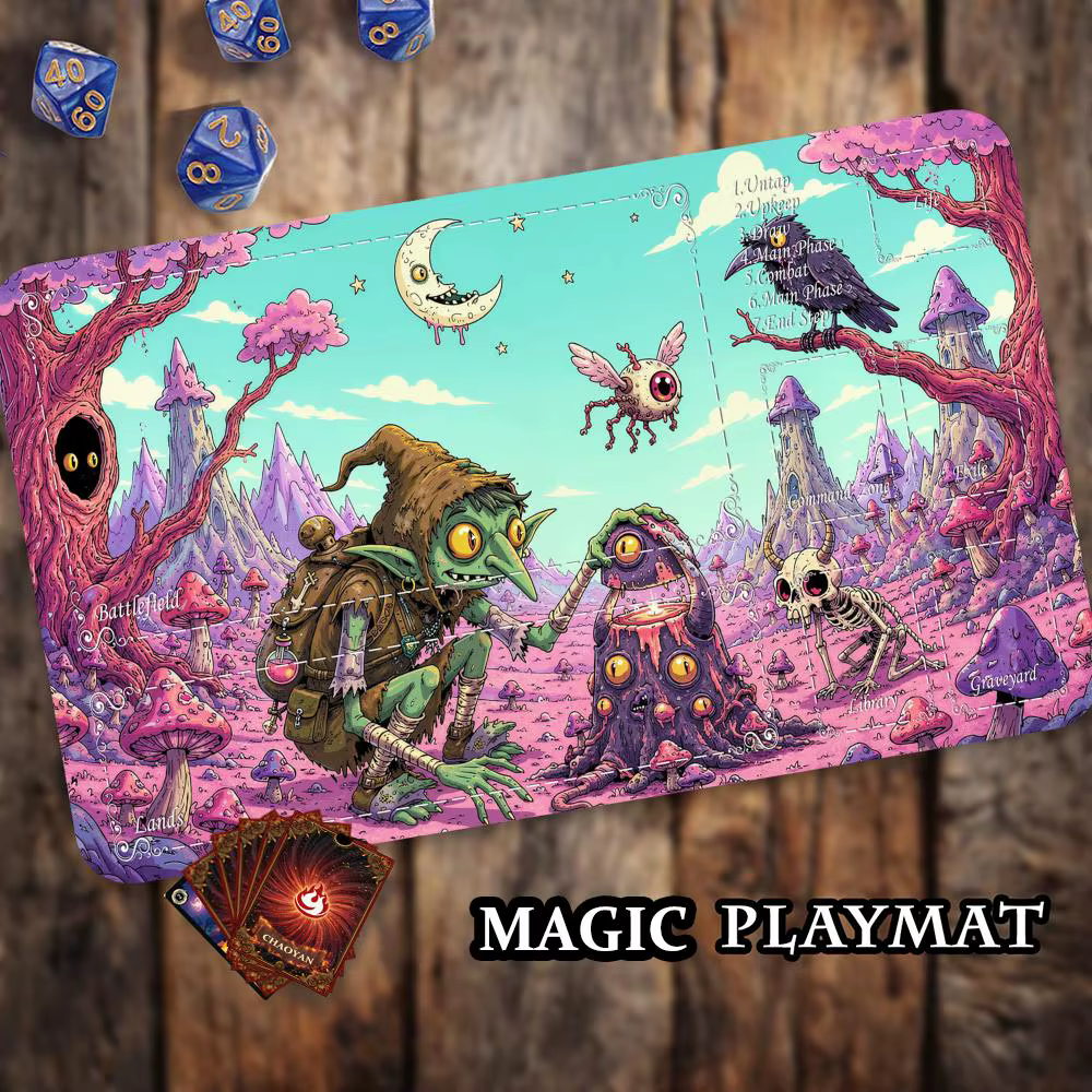 Tapis de jeu MTG, monde fantastique bizarre