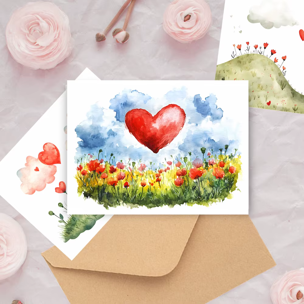 Ensemble de cartes de vœux sur le thème du cœur, 24 pièces, avec enveloppes, cartes d'invitation DIY, amusant multifonctionnel, amour Express, adapté à n'importe quel