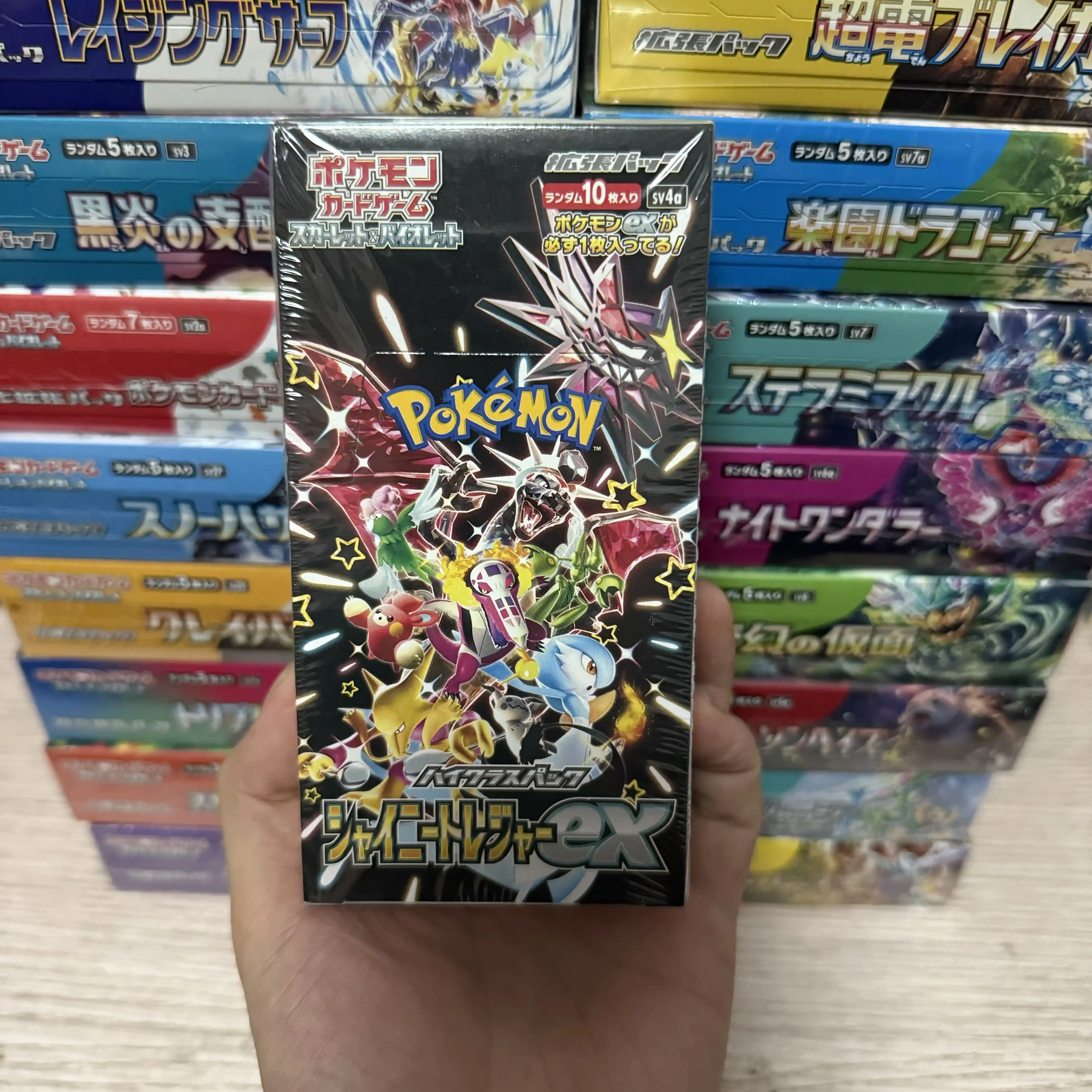 Jeu de cartes à collectionner Pokemon Shiny Treasure Ex Sv4a, cartes flash japonaises originales, paquet de boosters, en stock, pour collectionneurs adultes, cadeau