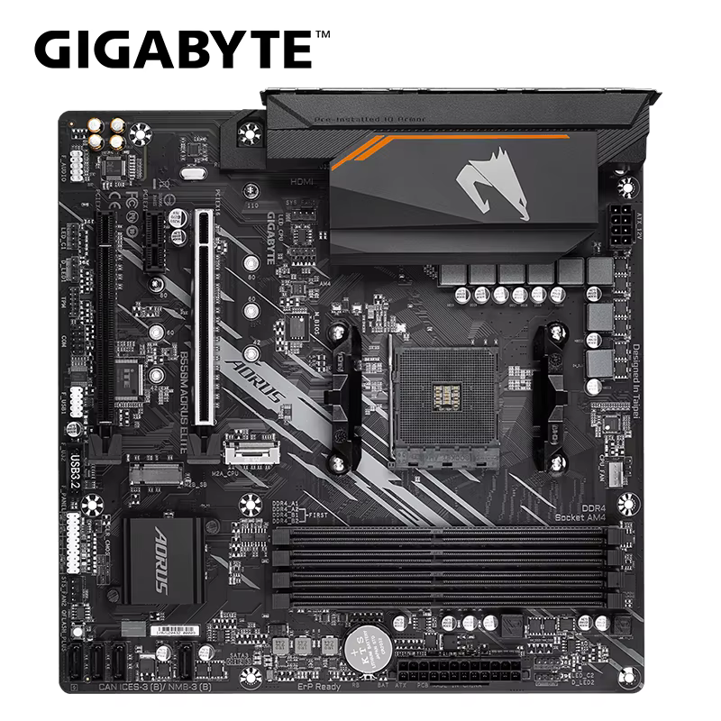 GIGABYTE Nouvelle carte mère B550M AORUS ELITE Micro-ATX Socket AM4 pour processeur Ryzen 5000 4000 3000 Series Dual Channel DDR4 SATA3 M.2
