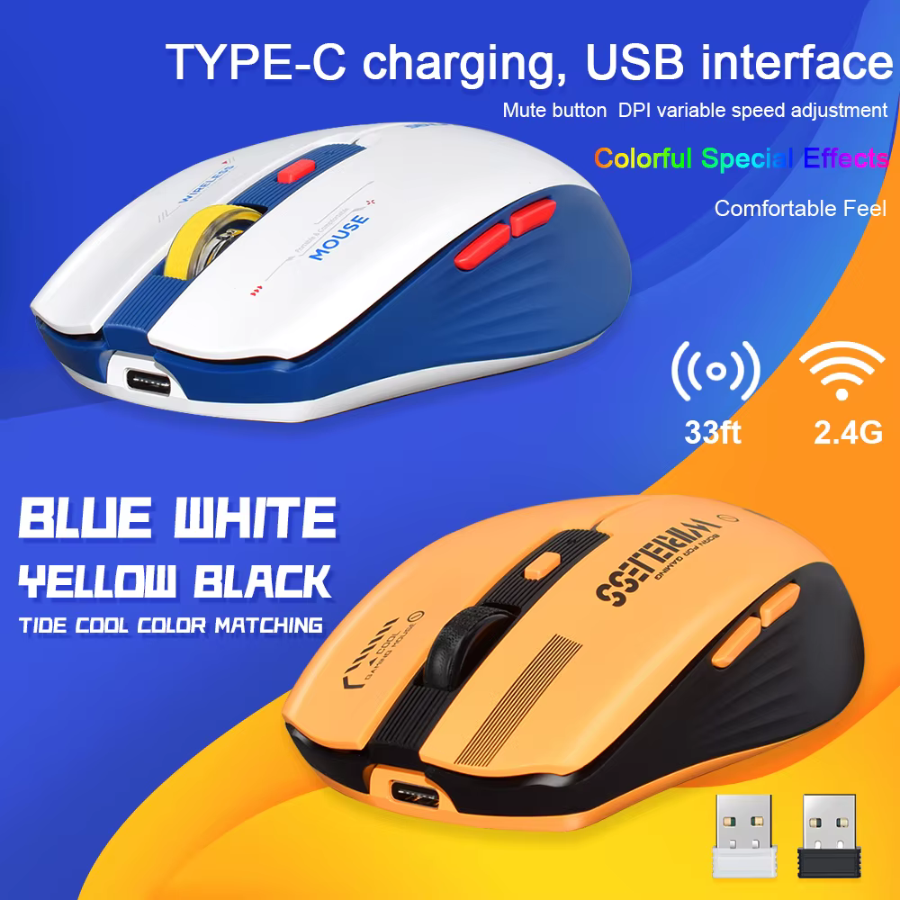 T19 souris de jeu ergonomique Rechargeable USB 2.4G sans fil RGB lumière ordinateur de bureau ordinateurs portables