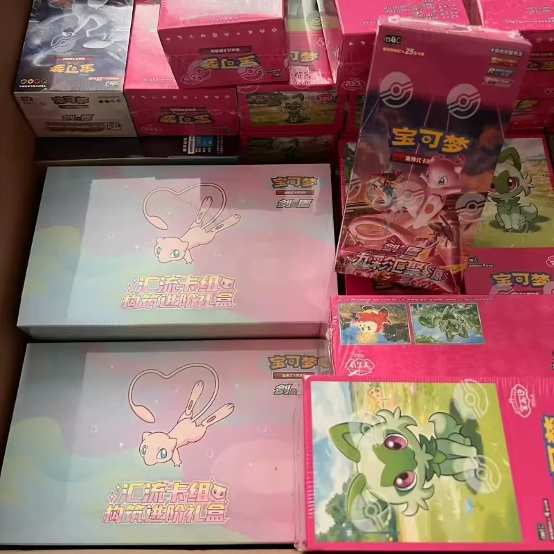 100% Original Pokemon Mew carte de convergence pont Construction boîte-cadeau PTCG simplifié carte chinoise cartes à collectionner jouet cadeaux
