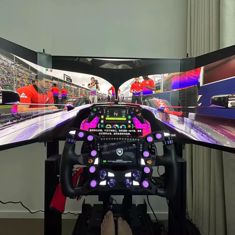 Simulateur de course avec écran optique sans bordure double/triple