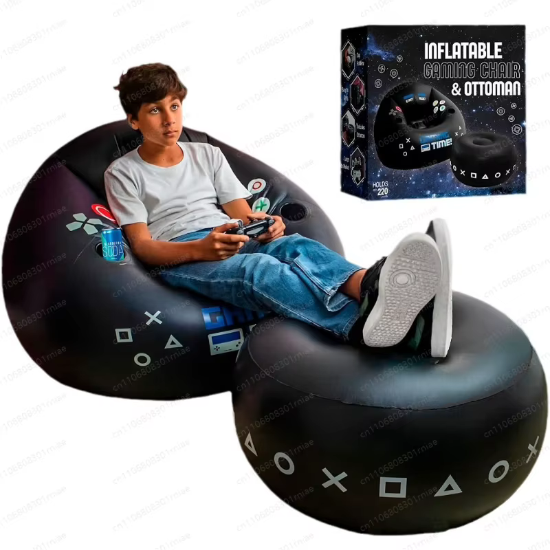 Fauteuil de gaming avec porte-gobelet et poches latérales