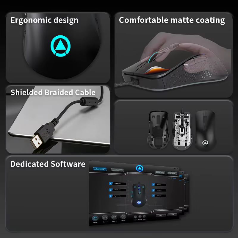 Souris de jeu filaire, ergonomique