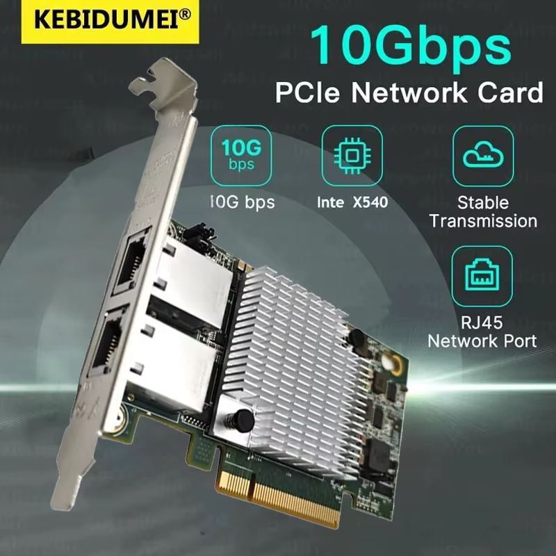 Carte réseau PCIE vers RJ45 10Gbps X540-T2