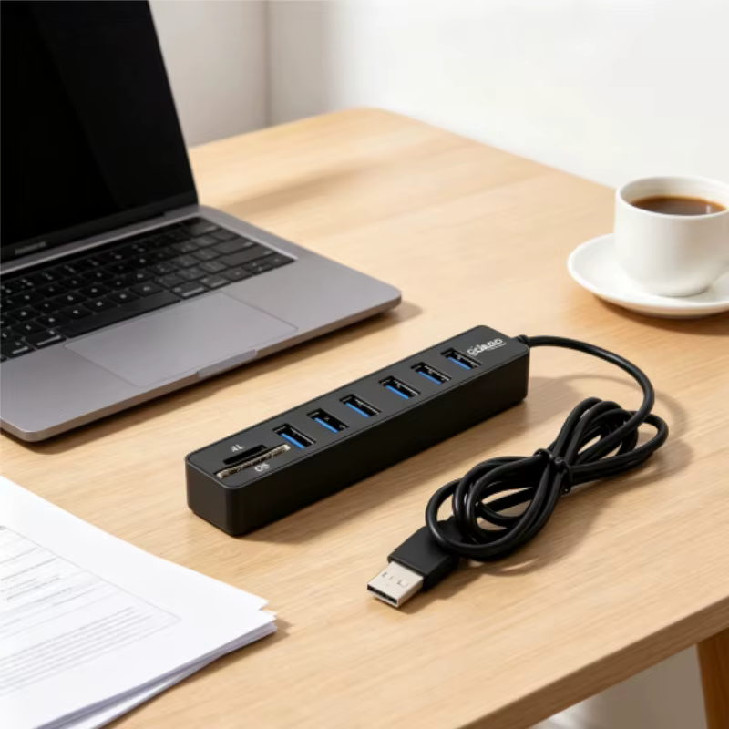 Hub USB 2.0 multifonctionnel 6 ports