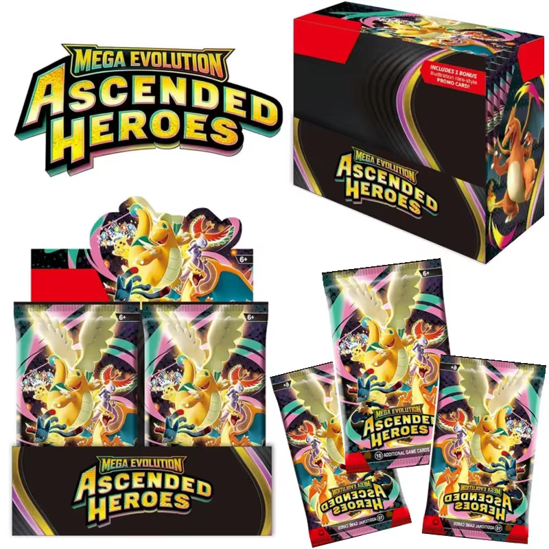 Cartes Pokémon PTCG, version américaine, ME02, booster pack, Phantasmal Flames, anglais, Charizard, ETB, collection, cadeaux
