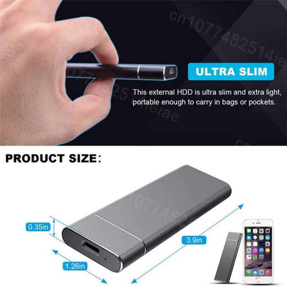 SSD externe portable 2 To USB-C – Disque SSD compact