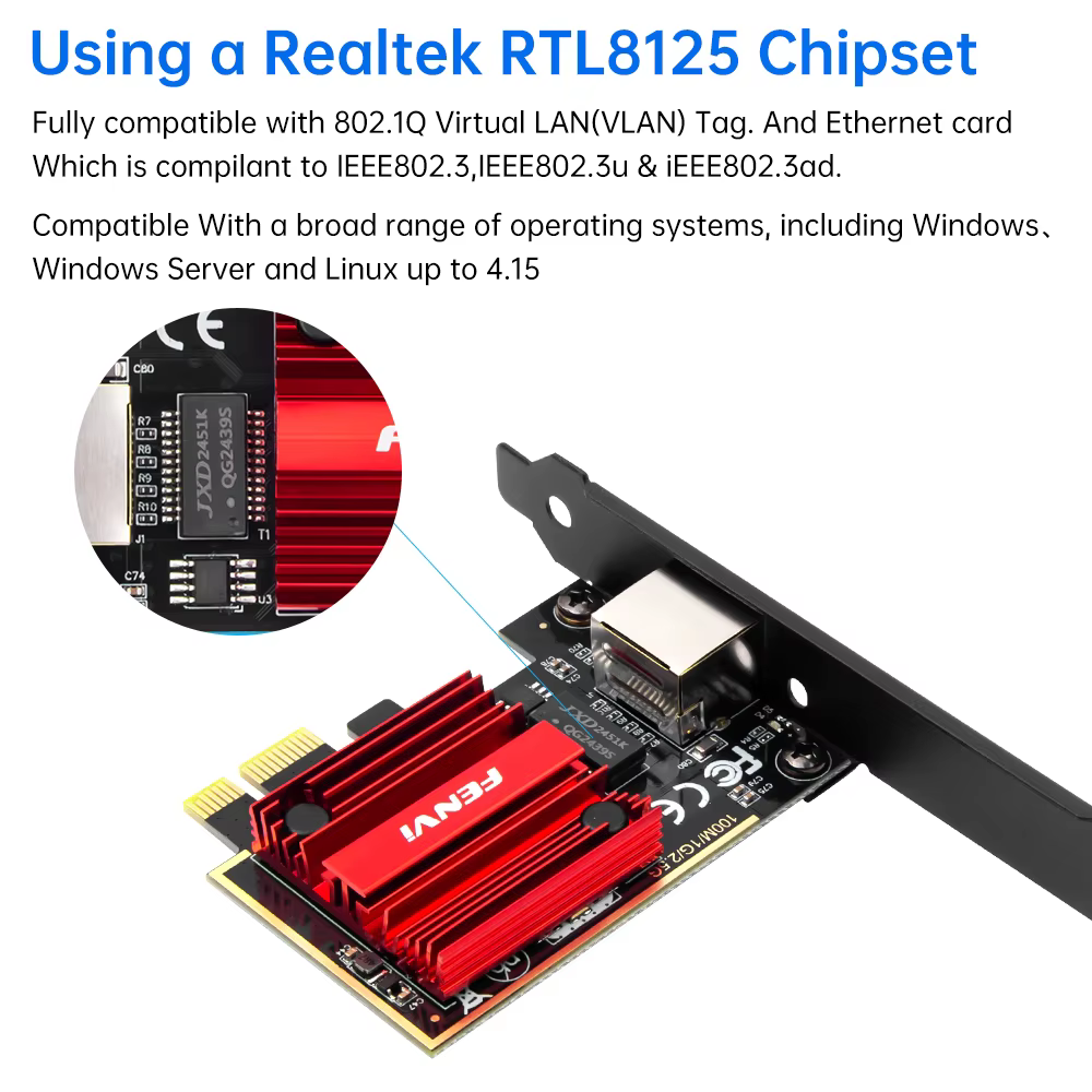 Carte réseau 2.5G PCI-E vers RJ45