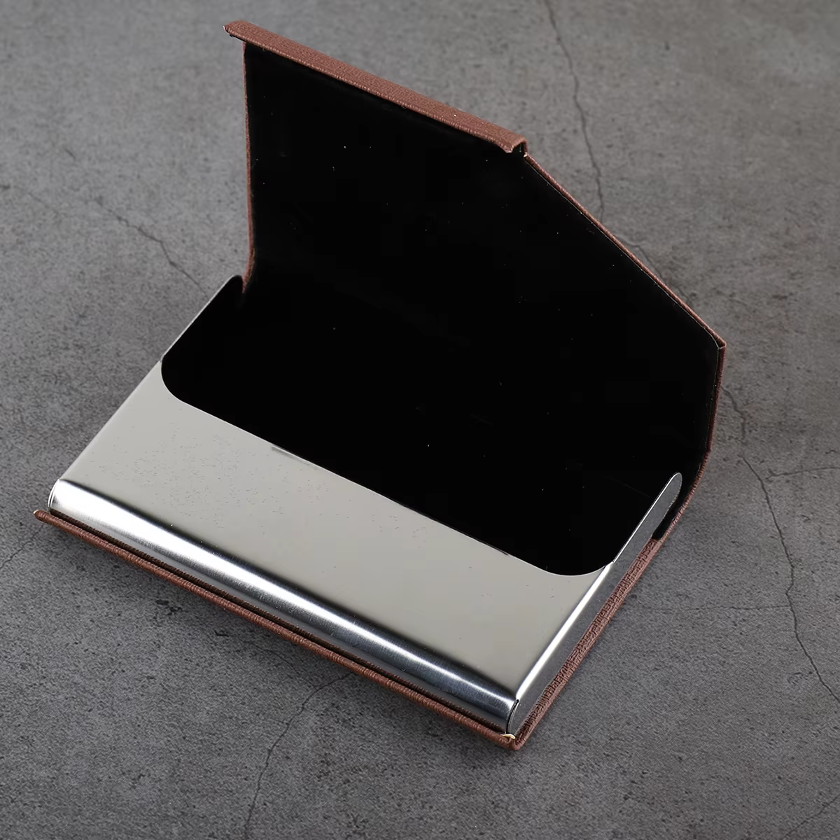 Porte-carte de visite portefeuille de luxe en cuir PU ID d'affaires porte-carte de crédit pour femmes hommes mode métal aluminium porte-carte