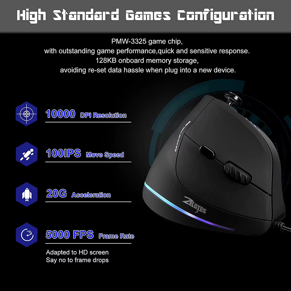 Souris de jeu verticale Jomaa