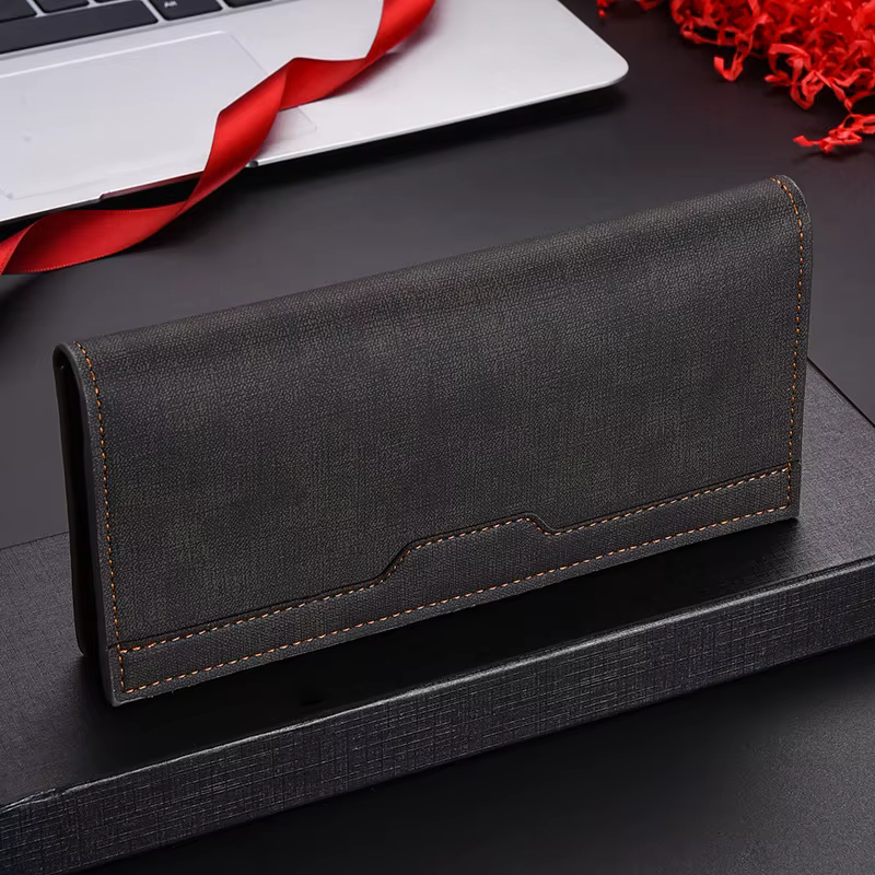 Portefeuille Homme Luxe Designer, Long et Fin, Simple, Multi-emplacements pour Cartes, Porte-monnaie, Pochette de Poche