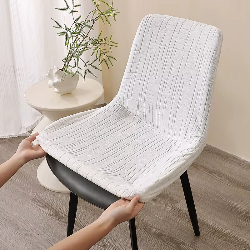 Housses de chaise de salle à manger courbées de style nordique