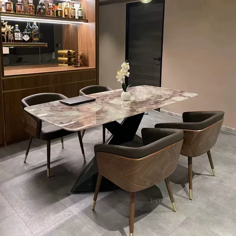 Chaises de salle à manger modernes de luxe, fauteuil à dossier en bois, chaise de salon minimaliste, meubles de salle à manger confortables