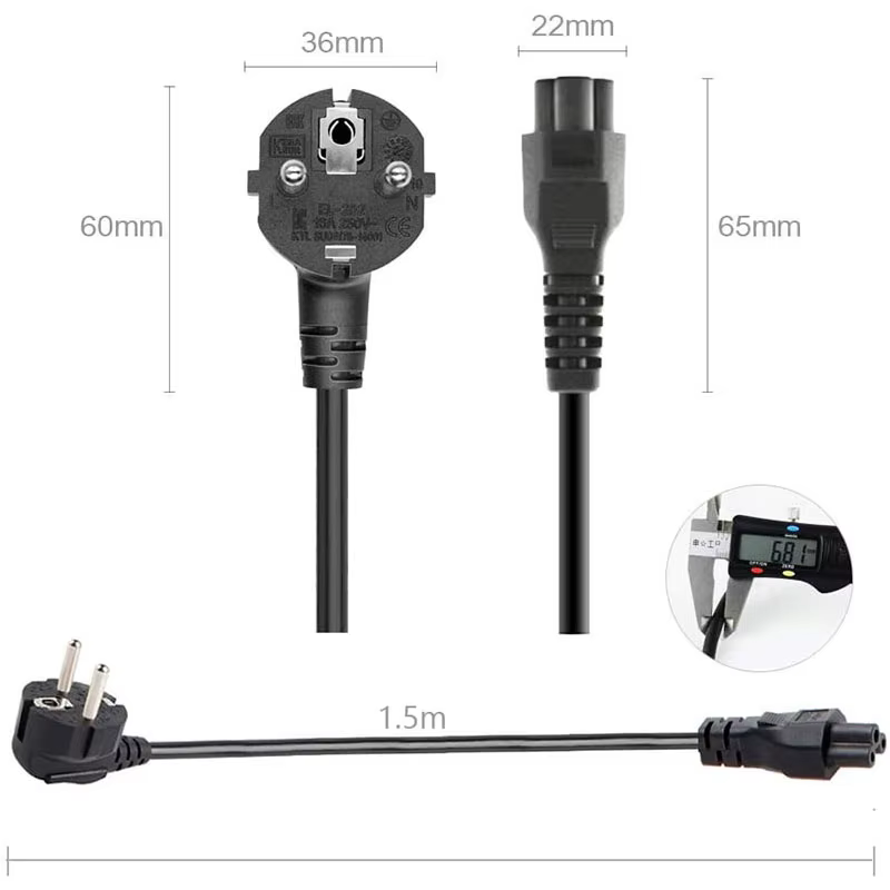 1.5M EU US universel ordinateur portable 3 broches chargeur prise adaptateur secteur câble pour HP Dell Toshiba Sony