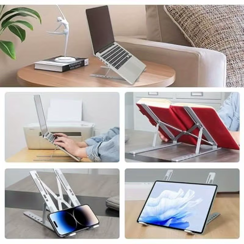 Support pour ordinateur portable pour bureau en alliage d'aluminium