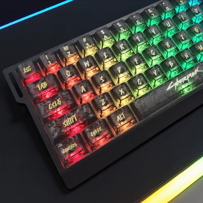 Clavier mécanique sur le thème cyberpunk