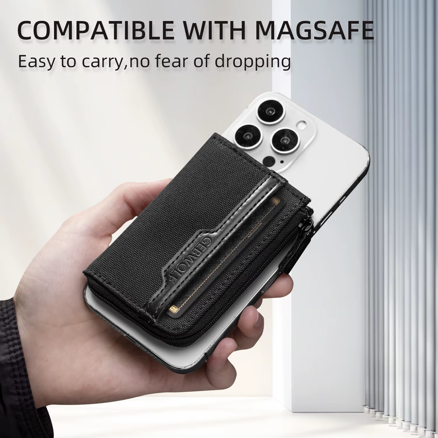 Porte-cartes MagSafe compatible avec iPhone 17/16/15/14/13/12 – Étui magnétique antivol pour cartes
