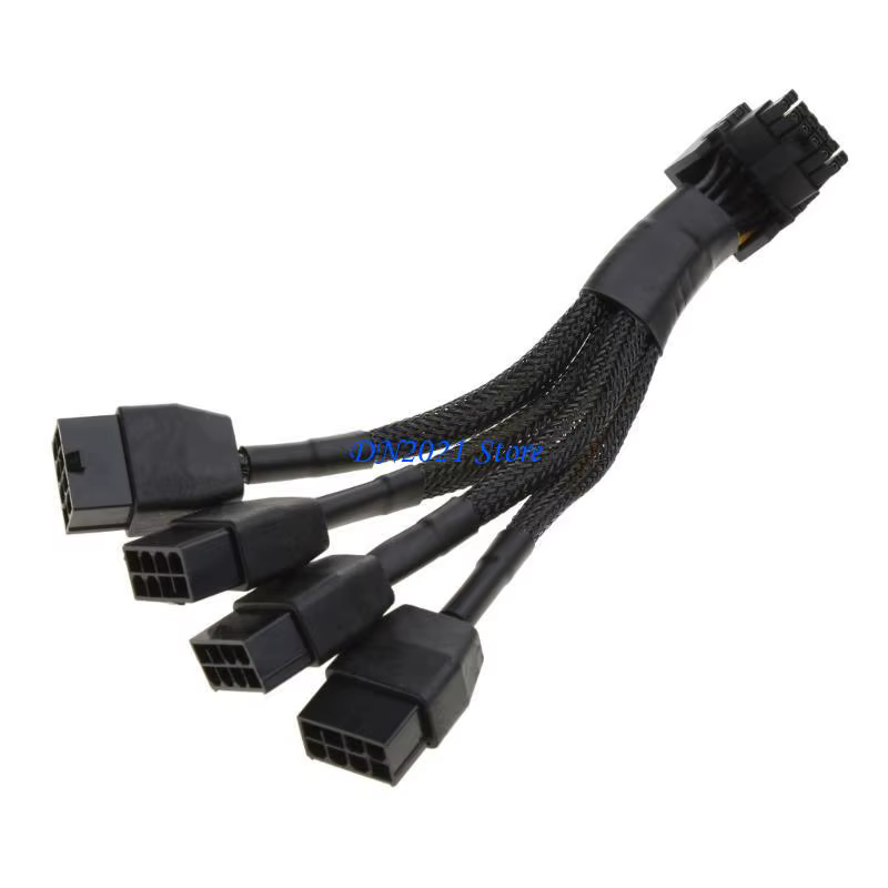F3ke 3x8pin à 16pin PCIe 5.0 Adapter Line pour CPU RTX4090 RTX4080 12VHPWR 90 DEGRUME