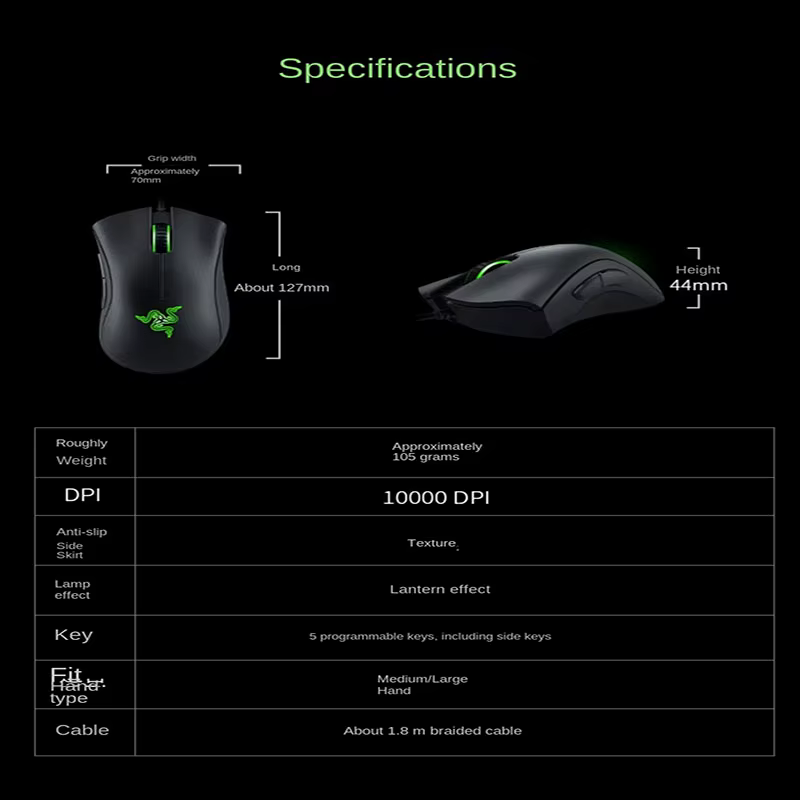 Razer Purgatory Viper édition Standard 6400DPI souris de jeu filaire marque marchandise cadeau d'anniversaire remise des diplômes en gros