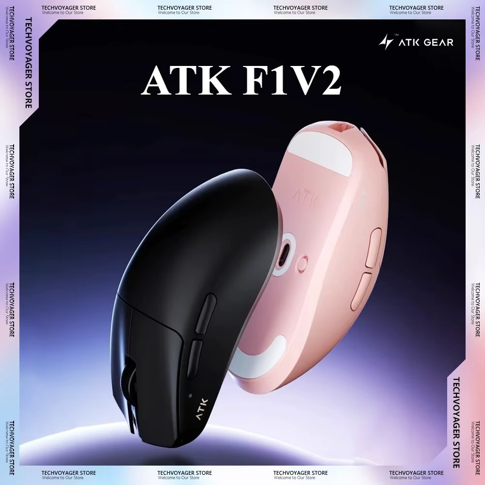 ATK F1V2 souris de jeu ergonomique légère longue durée de vie de la batterie double 8K personnalisé 2.4g