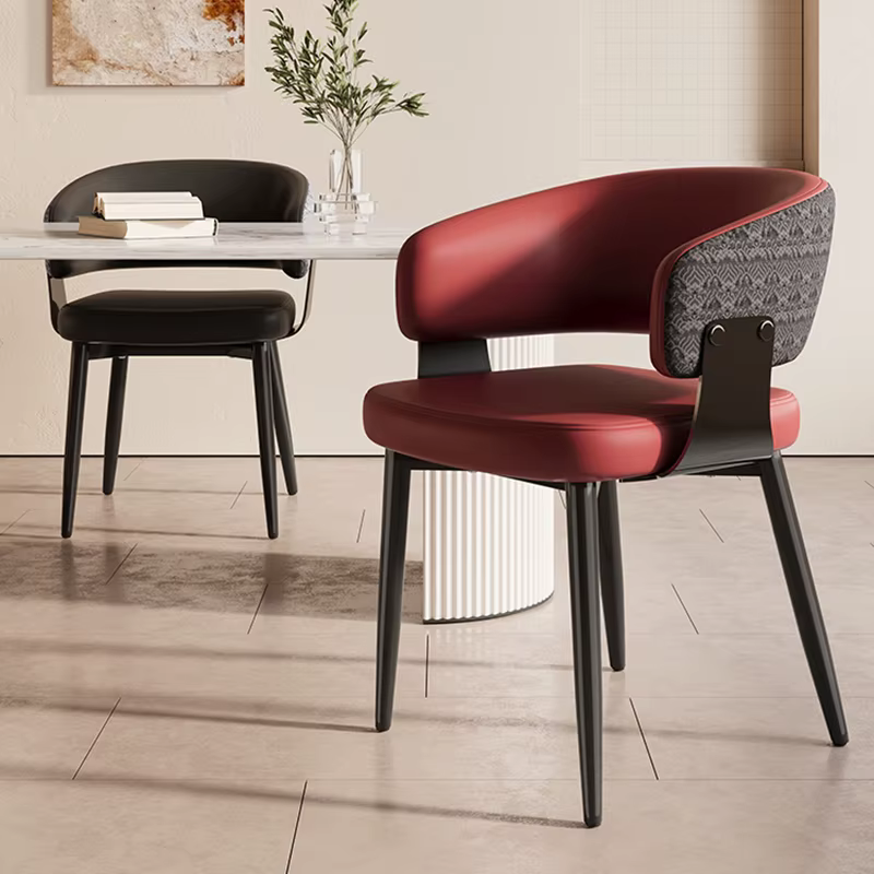 Chaises de salle à manger minimalistes contemporaines italiennes, tabouret de luxe moderne en velours avec pieds en bois pour salle à manger
