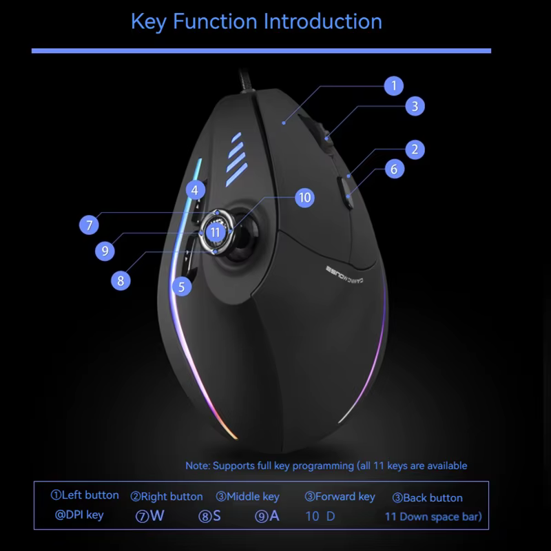 Souris verticale ZELOTES C-18
