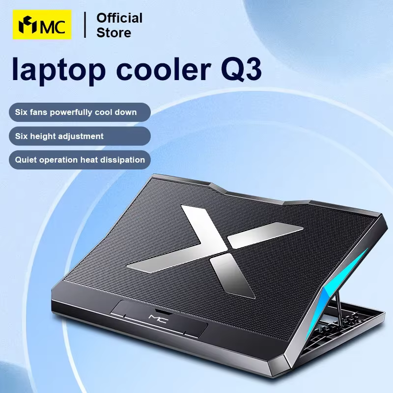 Refroidisseur d'ordinateur portable de jeu Q3 avec six ventilateurs