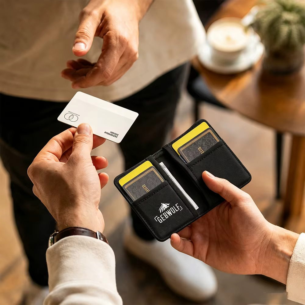 Portefeuille fin, retrait facile des cartes, portefeuille minimaliste pour cartes