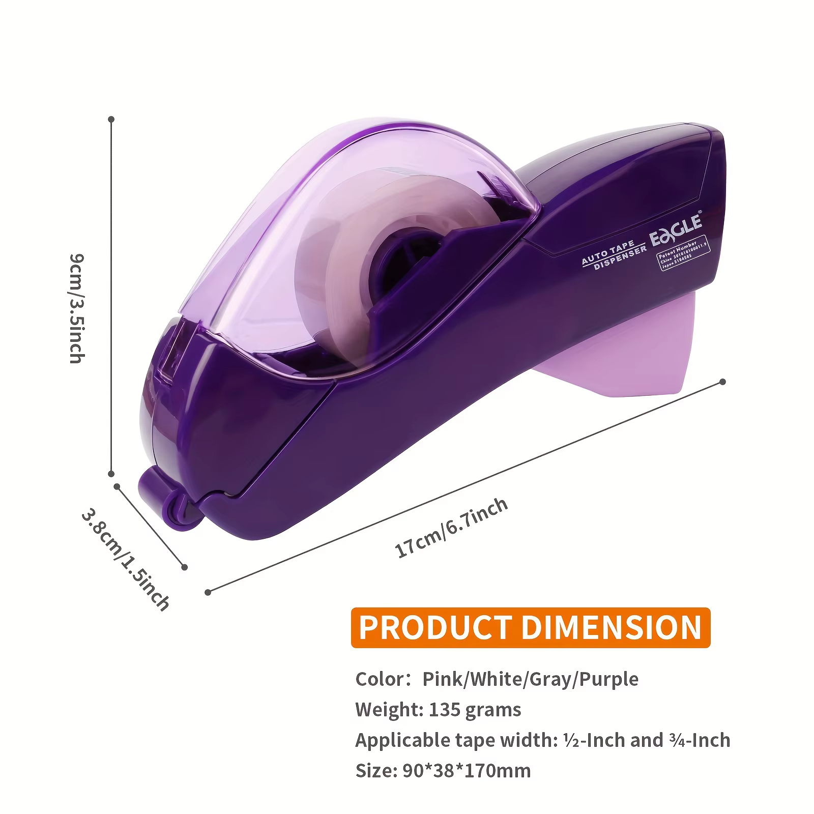 Distributeur automatique de ruban adhésif, opération à une touche, aucune batterie nécessaire, conception ergonomique portable pour emballage cadeau, scrapbooking,