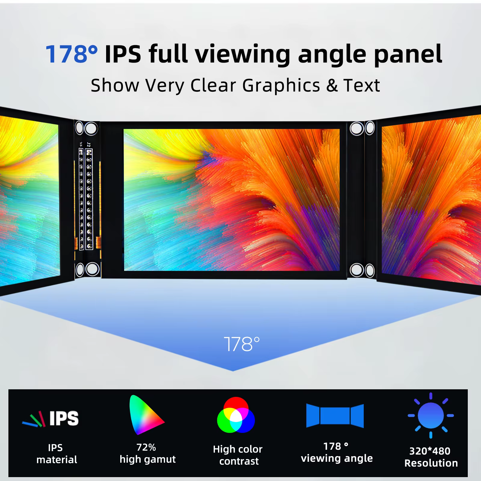 Écran LCD TFT SPI 3,5 pouces, écran tactile capacitif IPS couleur, module d'affichage ST7796 320*480 IPS pour Esp32 et Arduino
