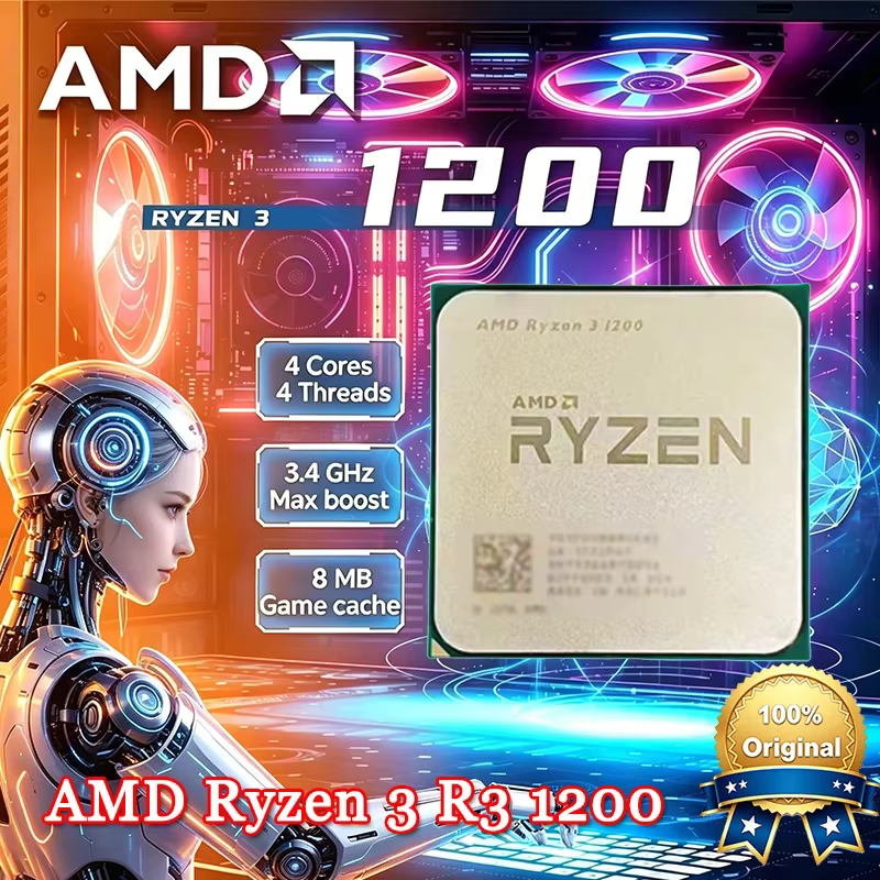 Processeur de bureau AMD Ryzen 3 1200 AMD R3 1200 CPU 4 cœurs 4 threads 3