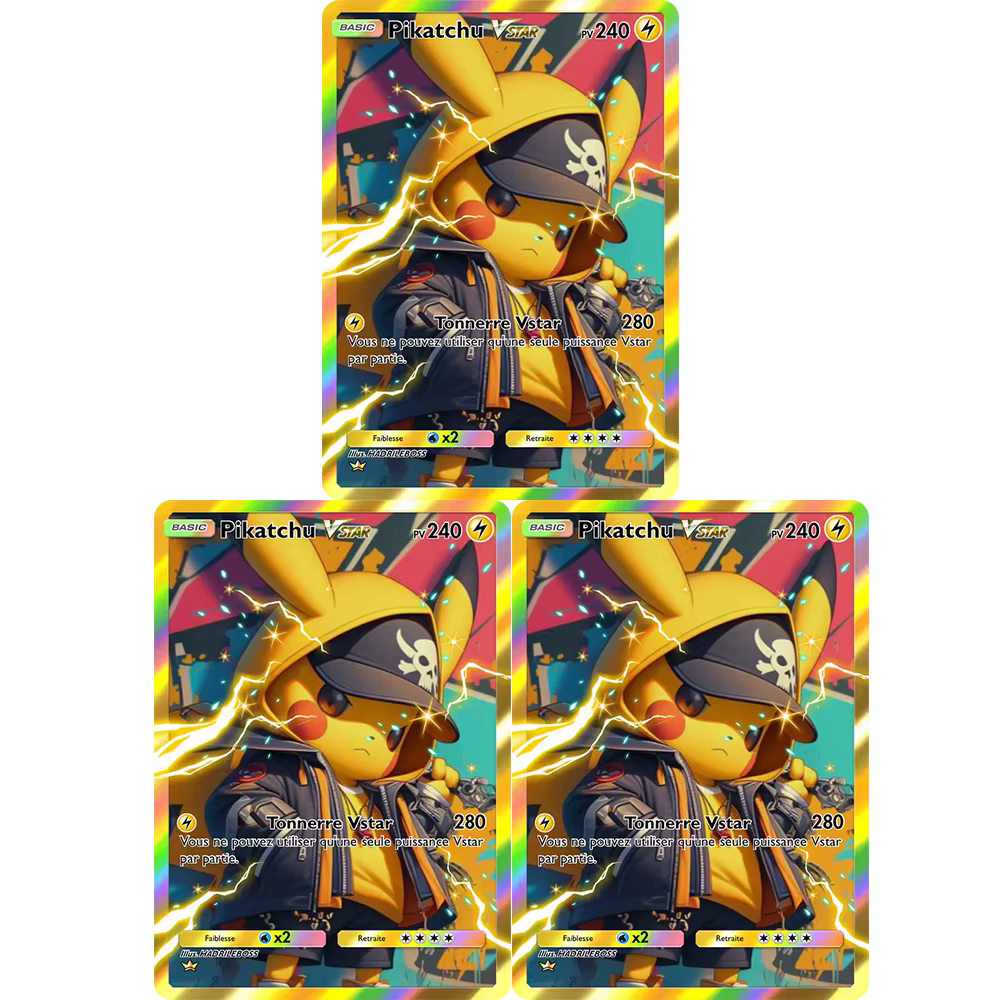 Cartes de collection DIY Pikachu VSTAR EN, carte individuelle faite maison, jeu classique, carte d'anime