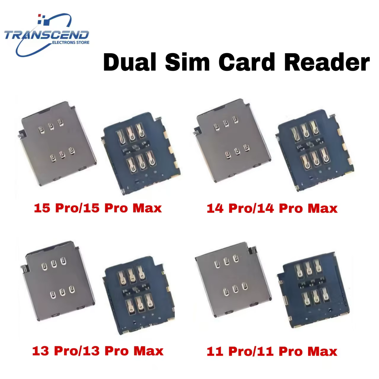 Lecteur de carte SIM pour iPhone 11, 12, 13, 14, 15 Pro Max Plus XR, double emplacement pour carte SIM, adaptateur interne avec câble flexible, 2 à 10 pièces