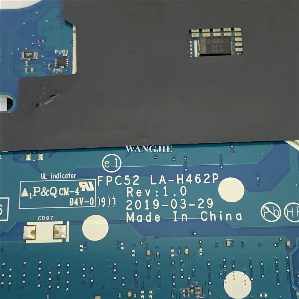 Carte mère pour ordinateur portable HP PAVILION GAMING 15T-DK000 15-DK L58865-601 DSC GTX 1650 4GB I7-9750H WIN FPC52 LA-H462P 100% fonctionnelle