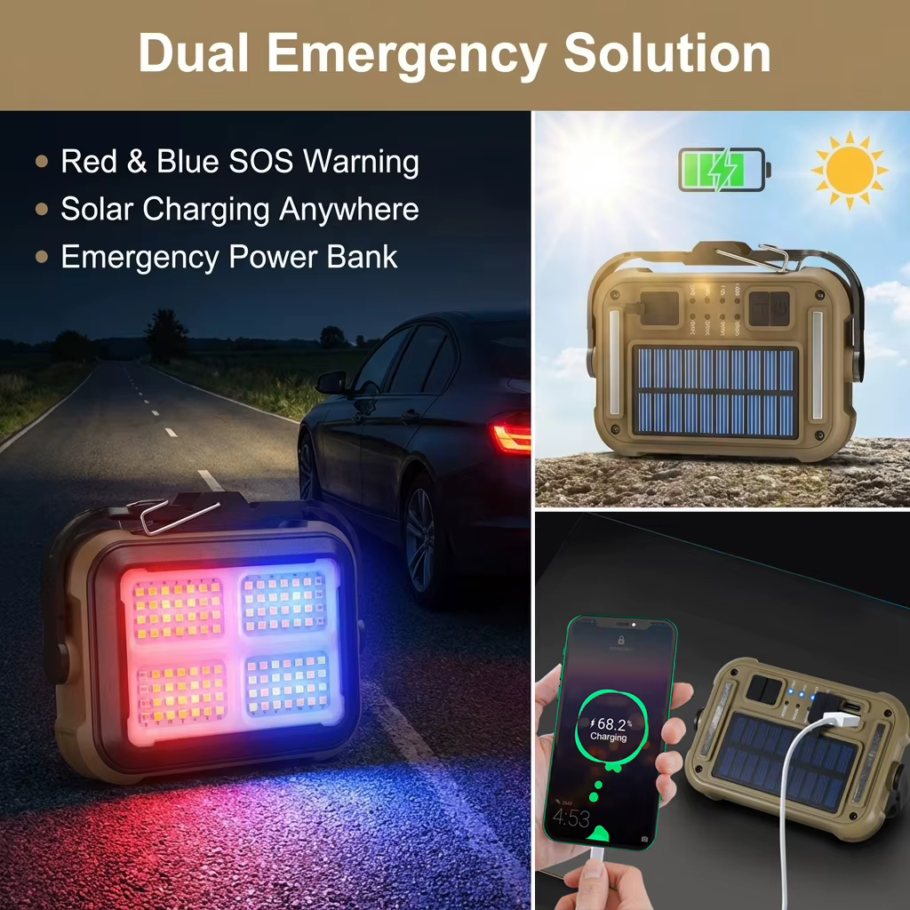 2026 Dernière lanterne de camping rechargeable portable 3600 mah longue durée de vie de la batterie 24 h avec banque d'alimentation/magnétique pour fournitures de camping d'urgence Lampe de travail à