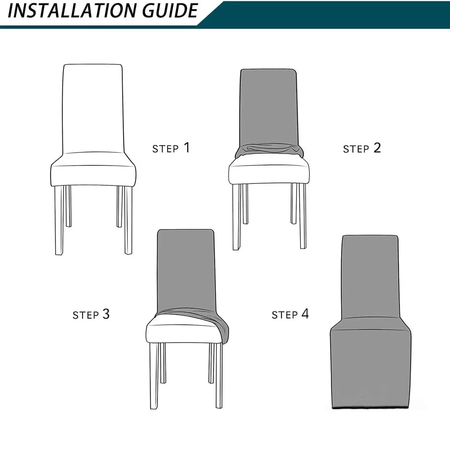 Housses de chaise de banquet en velours extensible pour salle à manger, douces, amovibles, longues et unies