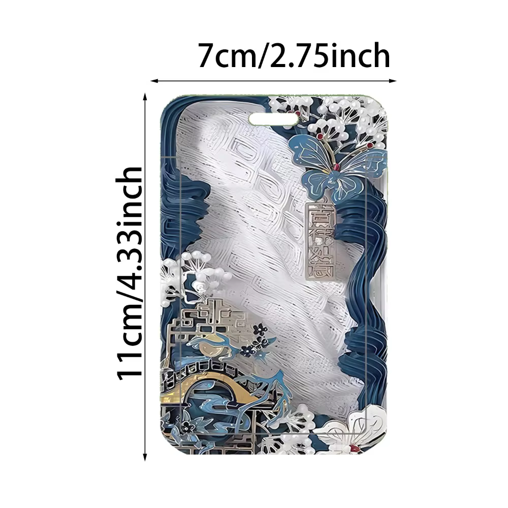 Protecteurs de cartes Vintage fleur porte-cartes fleur papillon Flowe Bus carte housse en plastique bleu romantique papillon porte-carte