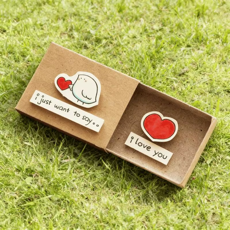 1 pièce - Boîte à messages romantique « Je t'aime » - Cadeau fait main - Carte pour la Saint-Valentin, anniversaire, mariage - Surprise pour elle/lui ​