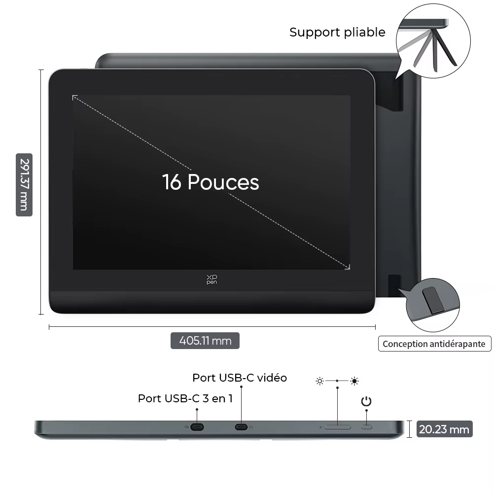 Tablette graphique XPPen Artist Pro 16 (Gen 2) avec écran de dessin de 16 pouces