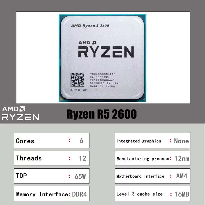 Processeur AMD Ryzen 5 R5 2600 3