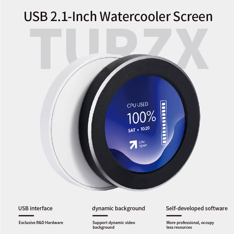 Écran refroidi à l'eau IPS USB de 2.1 pouces