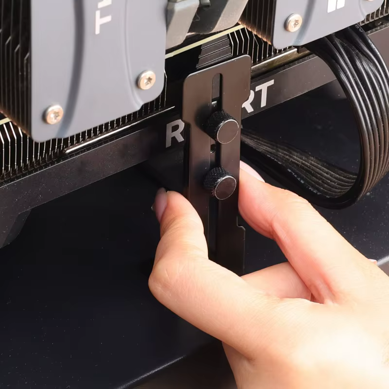 Support de carte graphique réglable, support de carte vidéo réglable, support GPU pour boîtier PC de bureau ITX/ATX, accessoire pour éviter l'affaissement