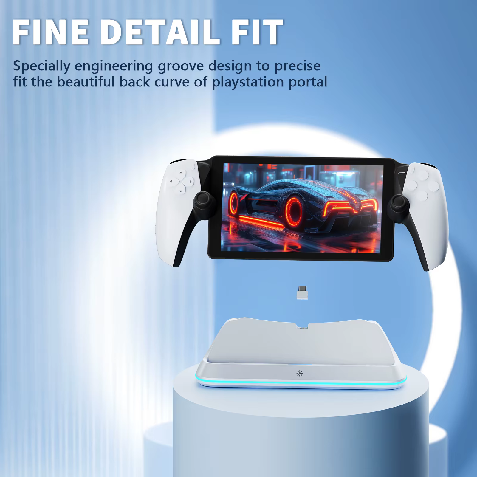 HONCAM Station de chargement pour PlayStation Portal 7 Modes d'éclairage rvb support de chargeur de Console avec charge de sécurité à trois Protection