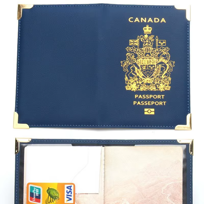 Nouveau Canada porte-passeport en cuir mince passeport couvre carte d'identité porte-carte de crédit porte-billet aérien accessoires de voyage