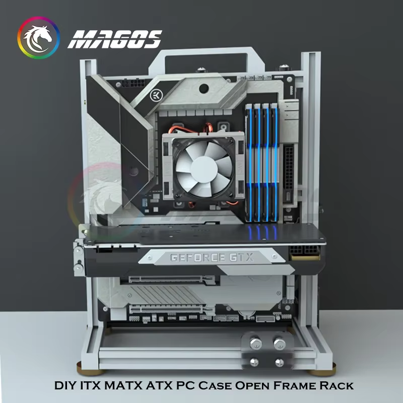 Armoire de jeu MOD ITX MATX, boîtier PC, cadre ouvert, tour ATX créative en aluminium, support de châssis d'ordinateur de jeu de bureau, bricolage