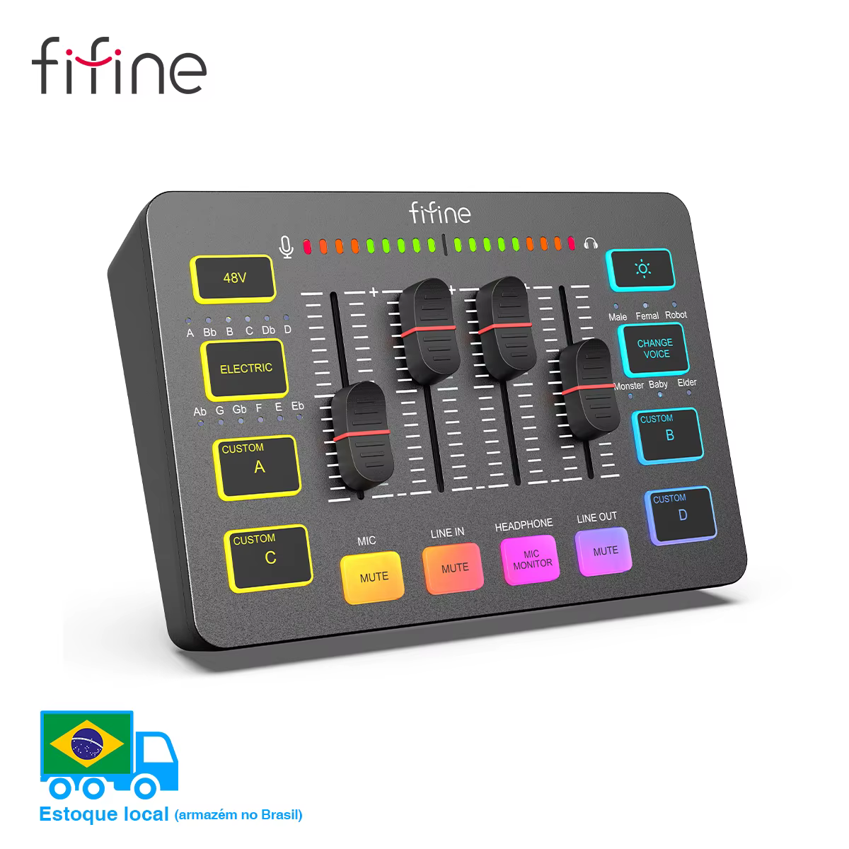 Mélangeur de jeu USB FIFINE avec Interface de Microphone XLR