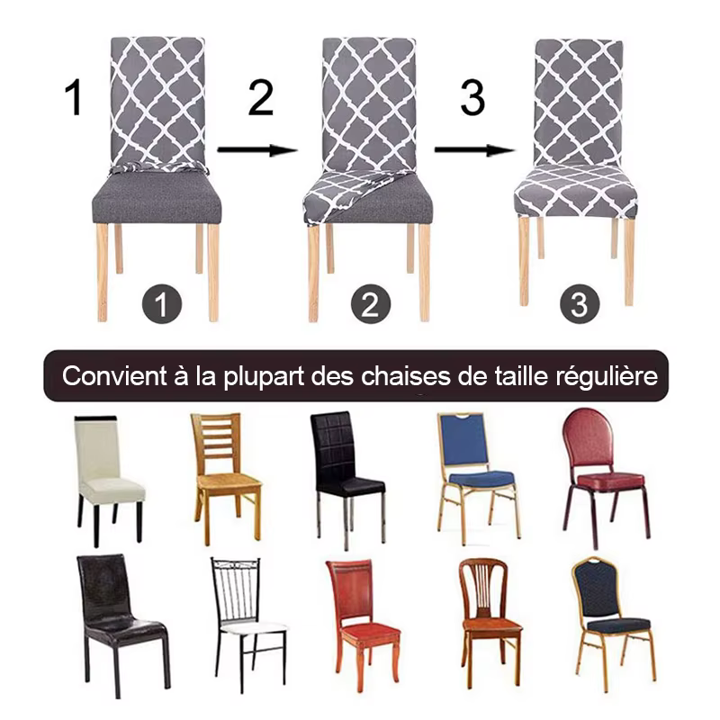Housses de chaise de salle à manger imperméables housses de chaise de salle à manger extensibles housses de chaise lavables amovibles pour la maison, l'hôtel, le Banquet 1 pièce